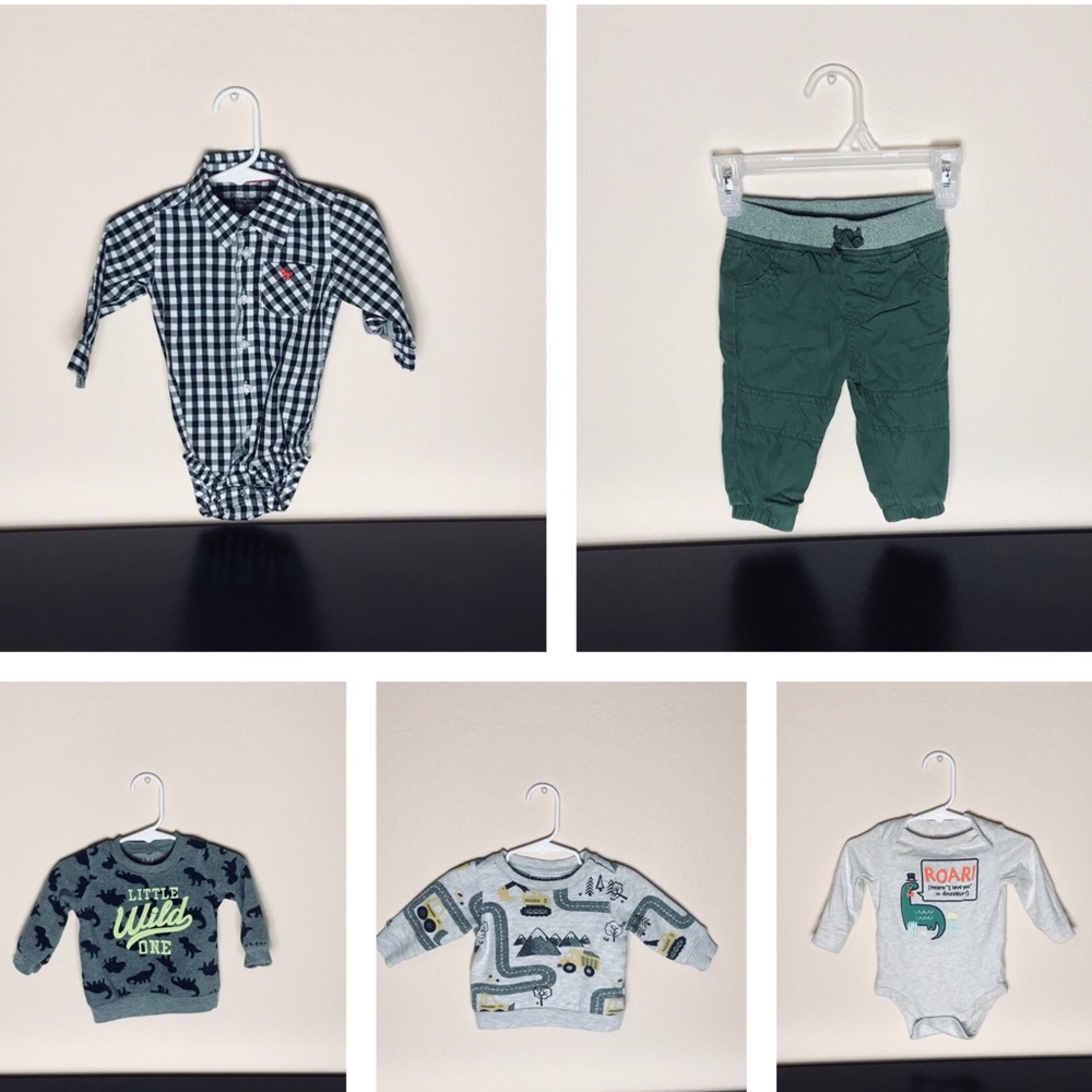 Toddler 3-6M sweaters and 1 paid of jeans.